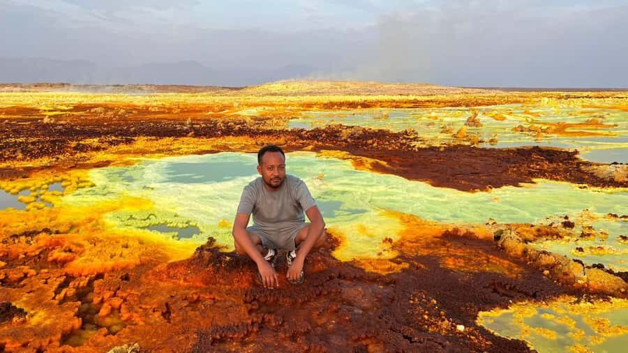 3 Days Desert Adventure: Discover Danakil's Hidden Wonders! - Day 1: Afdera salt lake, Dalol camp breaks, and the floating salt-lake sunset